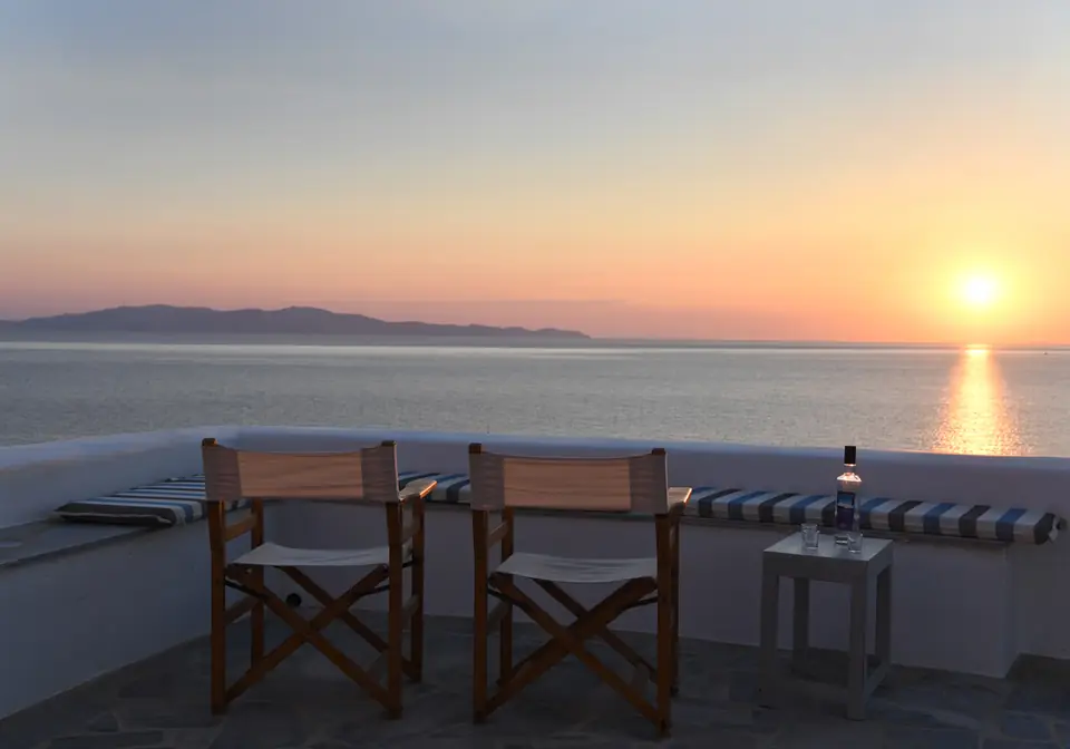 Sunset over the Aegean from Villa Akrivi